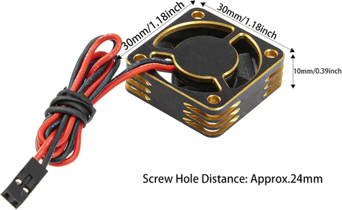 Miniatura 6 de ShareGoo Motor sin escobillas de aleación ESC Ventilador de refrigeración disipador de calor 28000RPM 1.181x1.181 in JST Plug para 1/8 1/10 1/12 RC