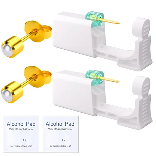 Miniatura 15 de Kit de perforación de orejas YINPAD - Pistola de perforación desechable cargada previamente con clavos de diferentes estilos de 5MM, kit
