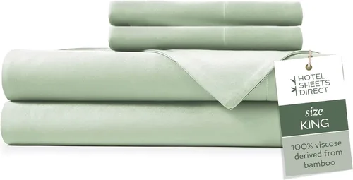 Miniatura 84 de Hotel Sheets Direct Juego de Sábanas de Cama de 4 Piezas, Tamaño California King, 100% Viscosa Derivada de Bambú, Juego de Sábanas con 2 Fundas