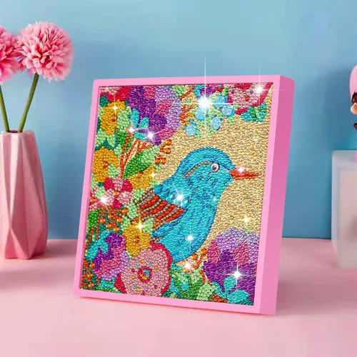 Miniatura 10 de ZUYUSUT Kits de pintura artística de diamantes para niñas de 5 a 12 años, kits de arte y manualidades, kits de gemas por números con marco de madera