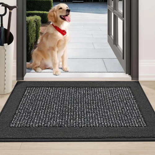 Miniatura 50 de BEQHAUSE Tapete para puerta interior de 20 x 32 pulgadas, tapete antideslizante para entrada, lavable, resistente a la suciedad, tapete