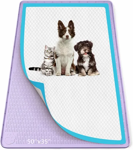 Miniatura 25 de Soporte para orina para perros, 51 x 25.6 pulgadas, de silicona, a prueba de fugas, borde alto, antiderrames, para cachorros, gatos, conejos