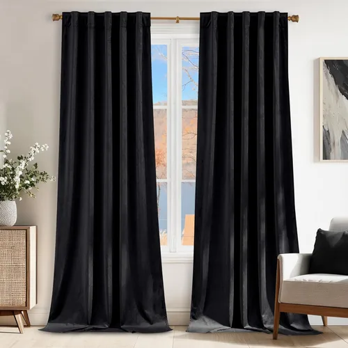 Miniatura 52 de NICETOWN Cortinas blancas extralargas de 144 pulgadas para telón de fondo, cortinas de terciopelo con aislamiento térmico y reducción de ruido