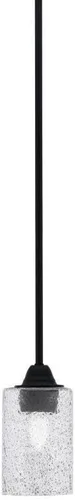 Miniatura 102 de Toltec Lighting Paramount - Mini colgante de 1 luz en acabado negro mate con cristal de arte perla de 7 pulgadas y estilo negro