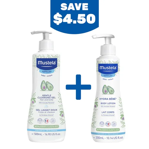 Miniatura 4 de Mustela Set de regalo para la hora del baño para bebés, esenciales para el cuidado de la piel del bebé con aguacate natural, contiene loción
