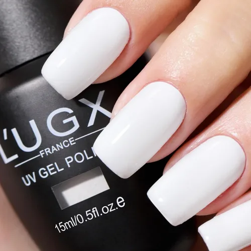 Miniatura 17 de L'UGX Esmalte de uñas de gel rosa translúcido, 0.5 onzas líquidas, esmalte de gel neutro nude, rosa, transparente, natural, UV, punta francesa