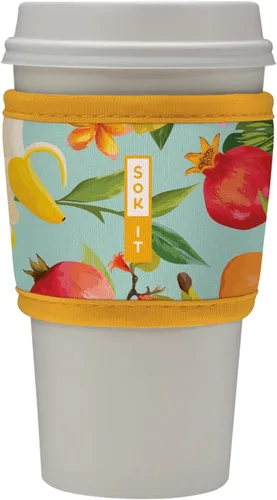 Miniatura 102 de Sok It HotSok Coffee & Tea - Funda de neopreno con aislamiento reutilizable (floral abstracto)