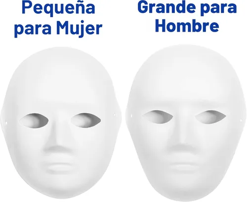 Miniatura 4 de CALPALMY Paquete de 14 máscaras de papel maché, 2 tamaños para proyectos artísticos, teatro, Halloween, fiestas de máscaras, arte en el aula