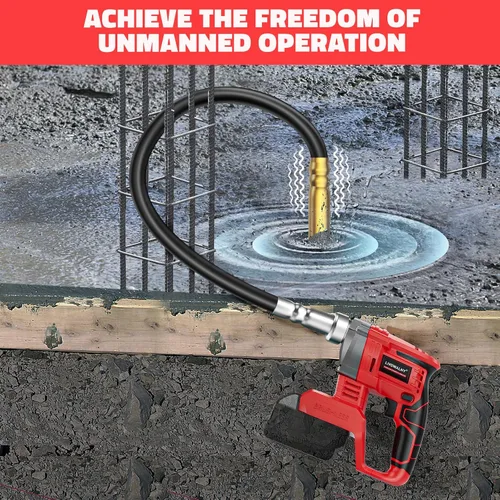 Miniatura 5 de LIVOWALNY Herramienta vibradora de hormigón de mano compatible con batería Milwaukee de 18 V (sin batería), vibrador eléctrico inalámbrico