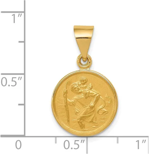 Miniatura 3 de Colgante de medalla de San Cristóbal oro amarillo de 18 quilates 0866 x 0512in