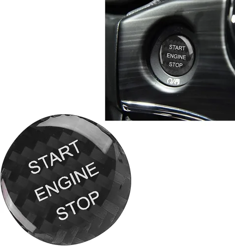 Miniatura 9 de ramuel Compatible con panel de moldura de botón de arranque y parada de motor interior de fibra de carbono, accesorios de automóvil para Jeep Grand