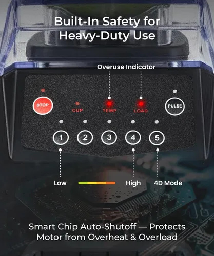 Miniatura 7 de SYBO HS-210E Licuadora comercial de grado profesional con escudo silencioso, alta velocidad de 2 HP de alta velocidad, tarro de 48 onzas sin BPA