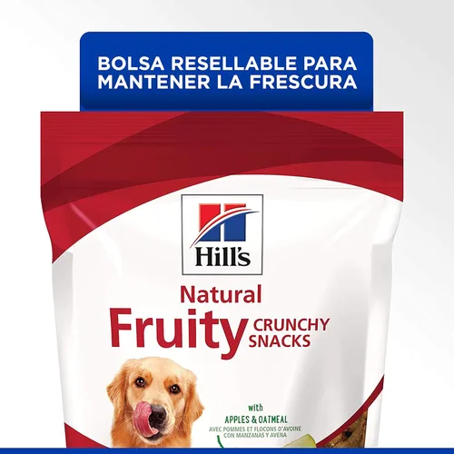 Miniatura 4 de Hill's Aperitivos crujientes naturales y frutales, todas las etapas de la vida, gran sabor, golosinas para perros, manzanas y avena, bolsa de 8 onzas