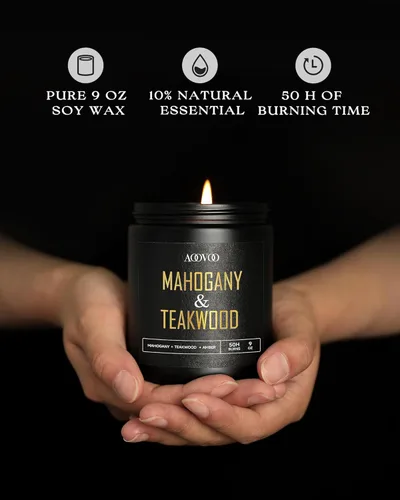 Miniatura 3 de AOOVOO Velas perfumadas para hombres – Paquete de 4 velas para el hogar, cera de soja de 36 onzas, tiempo de combustión de 200 horas, juego de velas