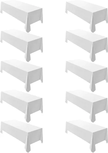 Miniatura 17 de Surmente Mantel rectangular de poliéster de 60 x 102 pulgadas para bodas, banquetes o restaurantes (negro, paquete de 2)