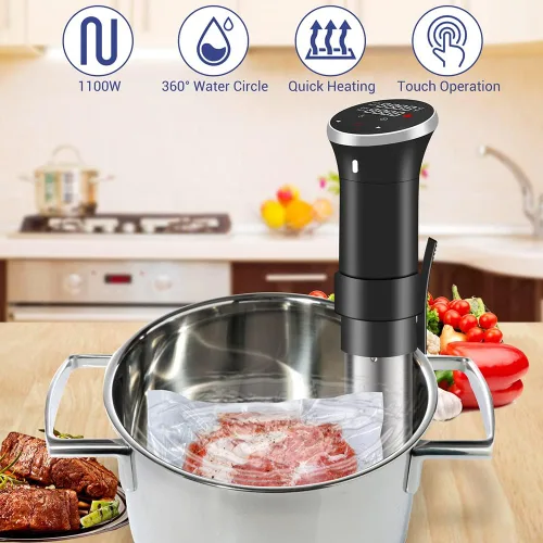Miniatura 2 de Fityou Accu Slim Sous Vide Circulador de inmersión térmica, cocina de precisión al vacío de 1100 W con temperatura y temporizador precisos, control