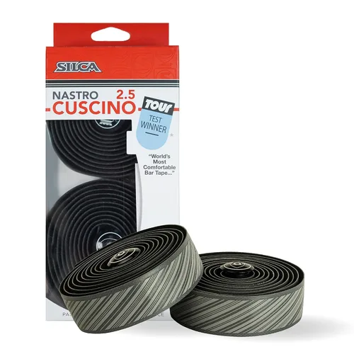 Miniatura 8 de SILCA Nastro Cuscino - Cinta para manillar de bicicleta, color negro de 0.098 pulgadas, cinta de barra de bicicleta extra gruesa, viene con tapones