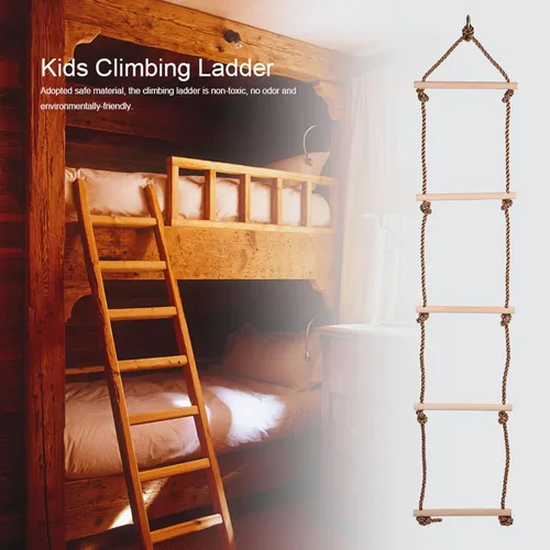 Miniatura 3 de VGEBY Columpio de escalada, cuerda de escalada, escalada para niños, equipo de ejercicio de jardín, columpio de cuerda