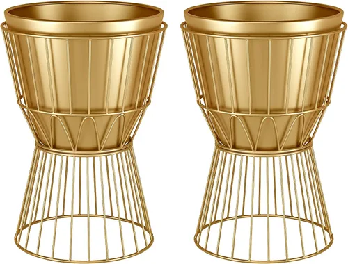 Miniatura 8 de Soporte de metal para plantas con maceta de 12 pulgadas – Soporte decorativo de metal para plantas de interior, soporte dorado para plantas moderno