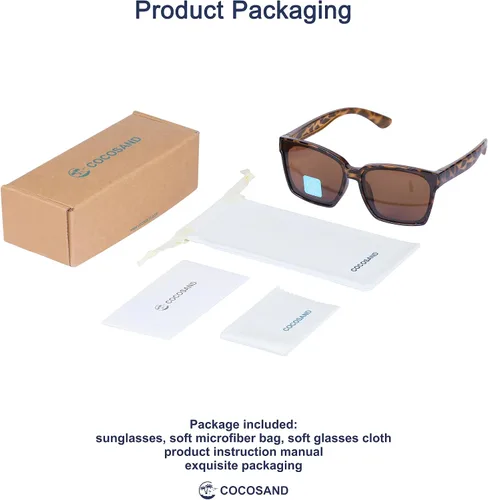 Miniatura 2 de COCOSAND Lentes de sol polarizados para niños, protección UV 400, retro, cuadrados, futuristas, para jóvenes, adolescentes, niños y niñas de 5 a 12