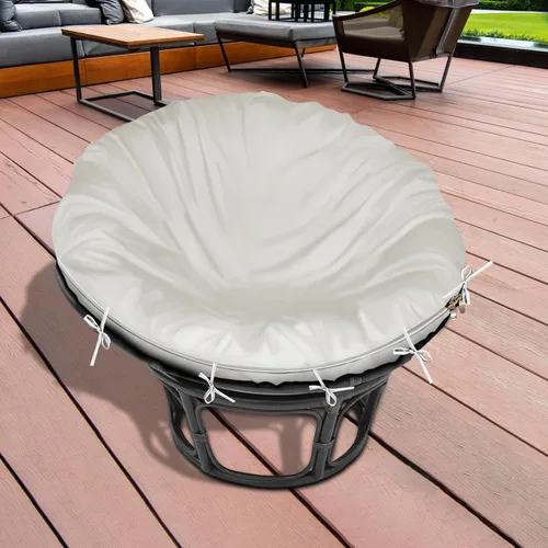 Miniatura 6 de Funda de cojín Papasan solamente, (para fundas de cojín para sillas Papasan de 40 a 50 pulgadas) diseño de cremallera beige para un fácil cierre