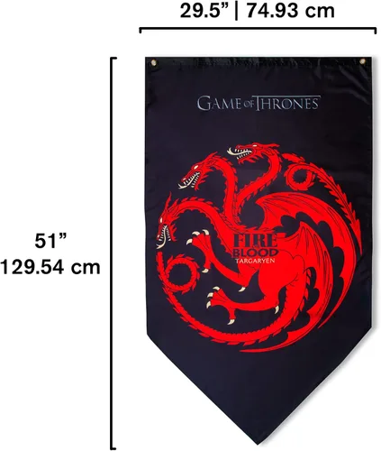 Miniatura 2 de Juego de Tronos Targaryen House Sigil Banner de tela para colgar en la pared decoración del hogar 30 x 50 pulgadas Casa de Dragones