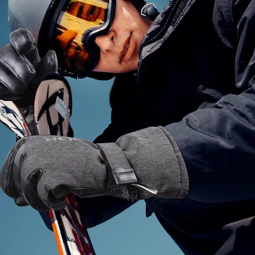 Miniatura 5 de MCTi Guantes de esquí impermeables para invierno, snowboard, nieve, cálidos, 3M, Thinsulate de piel sintética, guantes para clima frío para hombres