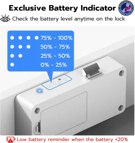Miniatura 7 de eLinkSmart Cerradura Inteligente para Gabinete, Oculta Sin Taladro Adhesiva Magnética a Prueba de Bebés Cerraduras de Cajón a Prueba de Niños, Blanco