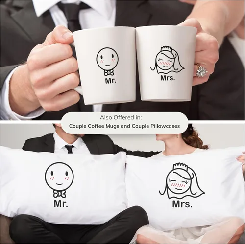 Miniatura 5 de BoldLoft Mr and Mrs - Vasos para novios y novios para recién casados, despedida de soltera, compromiso, regalos de boda para parejas