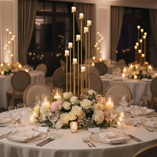 Miniatura 2 de Candelabro alto de 9 brazos para centro de mesa de boda, candelabro de metal negro de 60 pulgadas para velas de candelita de pilar para fiesta