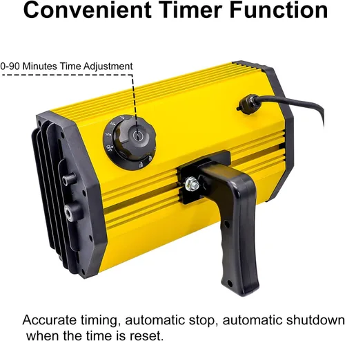 Miniatura 4 de Lámpara de curado de pintura infrarroja portátil de mano, 1000 W, 110 V, luz de calor de pintura infrarroja de onda corta con temporizador de 0 a 90