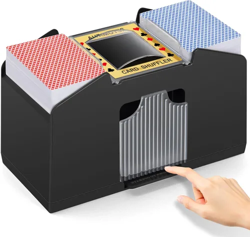 Miniatura 8 de Unniweei Barajador Automático de Cartas 1-2 Barajas, Barajador Eléctrico Operado por Pilas, Juego de Cartas de Casino para Póker, Juego de Cartas
