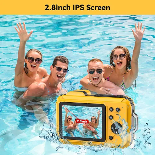 Miniatura 6 de Cámara subacuática, 2.7K 56MP 33FT Cámara digital impermeable con zoom óptico 6X y zoom digital 4X Pantalla IPS de 2.8 pulgadas, ideal para snorkel