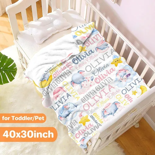 Miniatura 2 de Manta personalizada con nombre de bebé, regalo para bebés y niñas, manta de franela suave para recién nacidos, cómoda y acogedora manta de forro