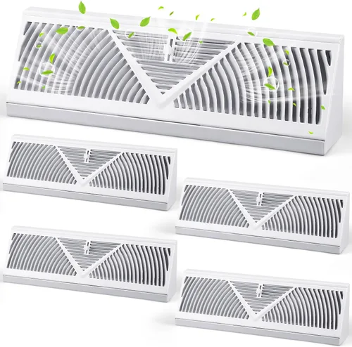 Miniatura 11 de Yaocom Paquete de 2 Rejillas de Registro de Zócalo Tamaño de Abertura de Conducto de 15 Pulgadas Cubiertas de Ventilación para Difusor de Piso