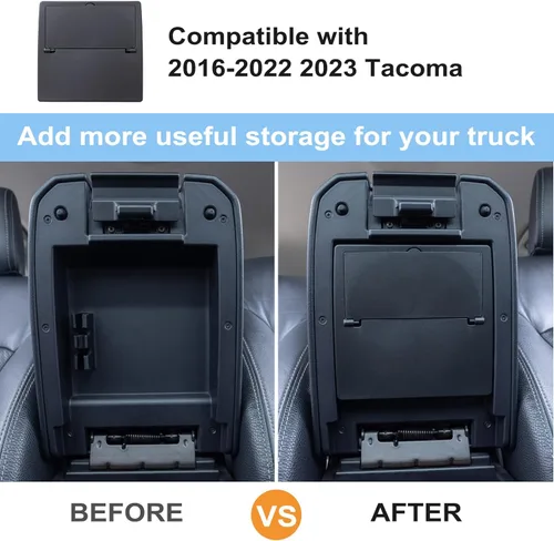 Miniatura 2 de JKCOVER Organizador de caja oculta para consola central compatible con Toyota Tacoma 2016-2021 2022 2023, accesorios reposabrazos caja