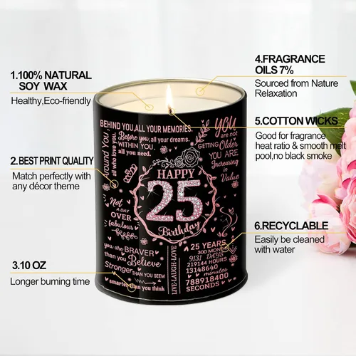 Miniatura 2 de Regalos de feliz cumpleaños 50 para mujeres, velas perfumadas, velas de decoración del hogar de 50 años, regalo de Navidad para esposa, mamá, novia