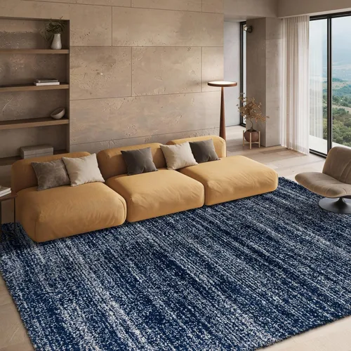 Miniatura 23 de SAFAVIEH Hudson Shag Collection - Alfombra decorativa de 2 x 3 pies, color marfil y azul marino, no desprende pelusa y de fácil cuidado, 2 pulgadas