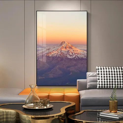 Miniatura 4 de Impresión sobre lienzo. Cartel de la naturaleza Cuadros de paisaje de las montañas del pico de la nieve del amanecer . Impresiones en lienzo Arte