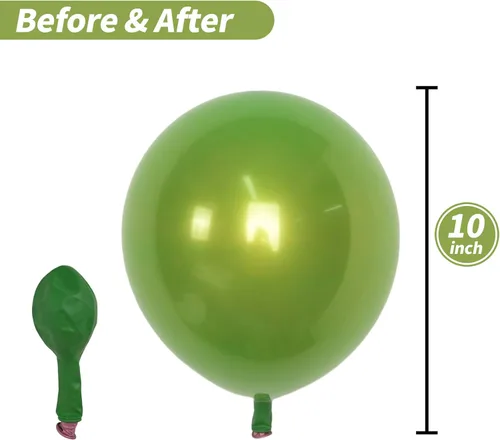 Miniatura 5 de Globos cromados verdes, 50 unidades de 10 pulgadas, globos metálicos de doble capa de color verde claro brillantes y gruesos, globos de látex
