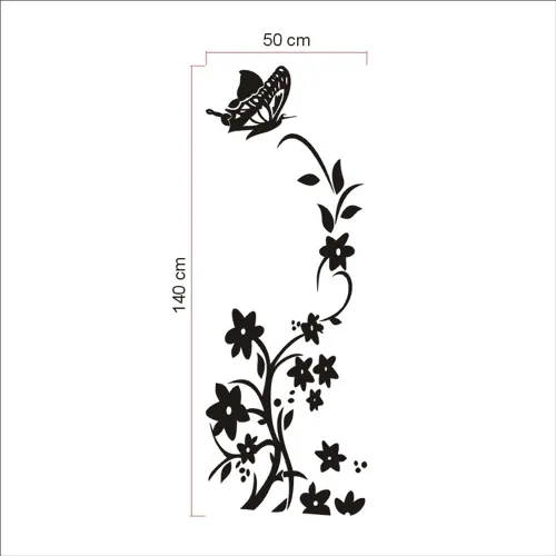 Miniatura 3 de extraíble vinilo fácil de usar calcomanía decorativo para pared de flores y mariposas para refrigerador muebles