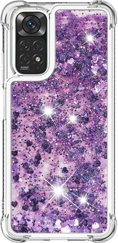 Miniatura 30 de Glitter Sparkle Moving Quicksand Flowing Cover para Xiaomi Redmi Note 10S Bling Liquid Clear Star Heart Silicona Bumper Funda transparente de goma a