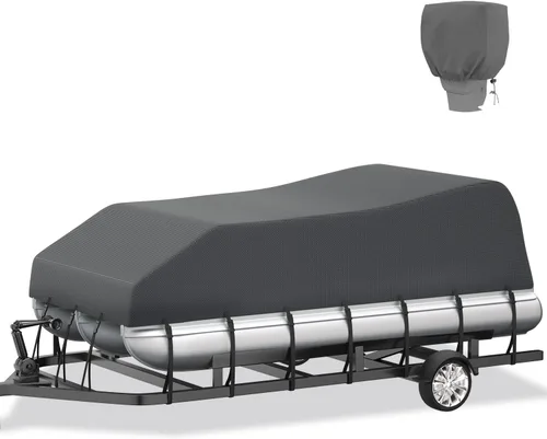Miniatura 15 de VINPATIO Cubierta de motor fuera de borda, capó de motor de poliéster 600D impermeable para motores de barco de hasta 10 HP, tela teñida