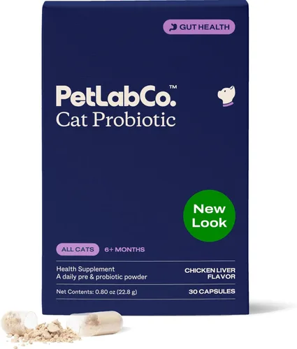 PetLab Co. Probióticos para gatos, apoyo a la salud intestinal, diarrea ocasional, salud digestiva y apoyo inmunológico, fácil de usar, 30 unidades