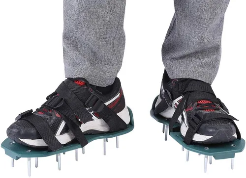 HERCHR Zapatos aireadores de césped, sandalias con punta de aireación de césped, zapato de aireación de suelo con 3 vendajes aireadores zapatos con