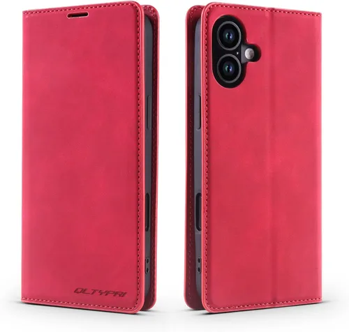 Miniatura 26 de QLTYPRI Funda para iPhone Air, Funda de piel sintética premium TPU parachoques con tarjetero Kickstand adsorción magnética oculta a prueba de golpes
