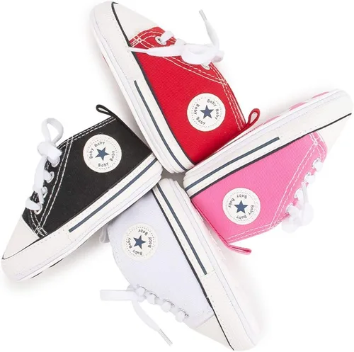 Miniatura 2 de KIDSUN zapatos deportivos altos hasta el tobillo para bebés, niños y niñas con suela antideslizante, suaves, para recién nacidos, zapatos