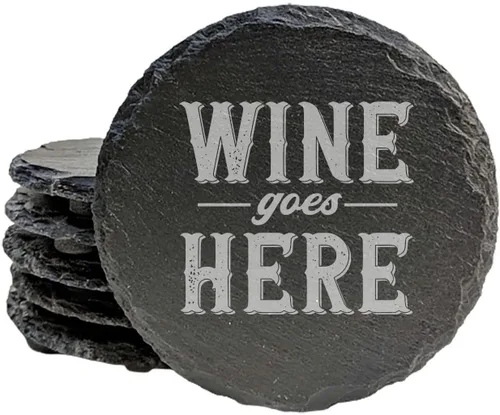 Miniatura 17 de Wine Not? Hilarious Drinking Wine is My Hobby Slate Coasters - Round Slate - Set of 8 Drinking Wine is Not My Habit