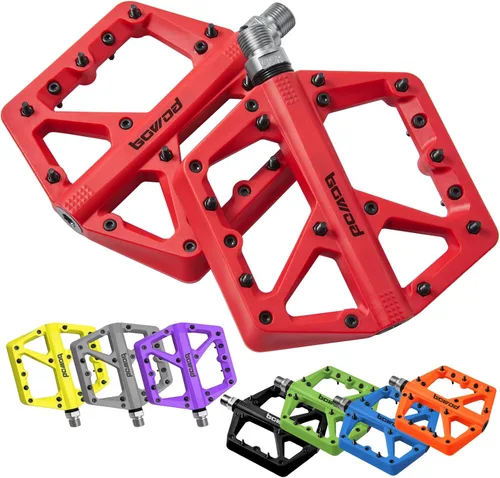 Miniatura 12 de Pedales MTB, pedales grandes para bicicleta de montaña, pedales de plataforma de bicicleta compuestos de fibra de nailon ligero, pedales de agarre