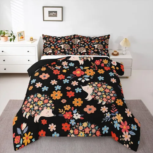 Miniatura 25 de Juego de edredón de mariposa morada tamaño individual para niñas y niños, ropa de cama rosa degradado, relleno de edredón de mariposa de ensueño